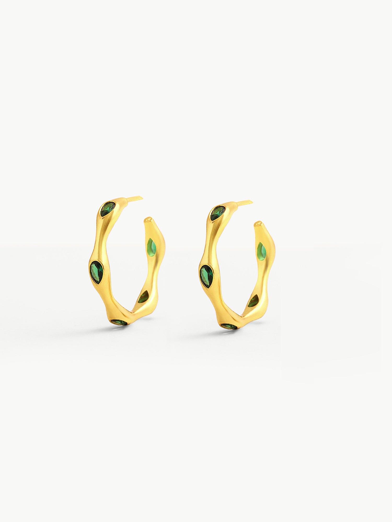 Emerald Dew Hoops