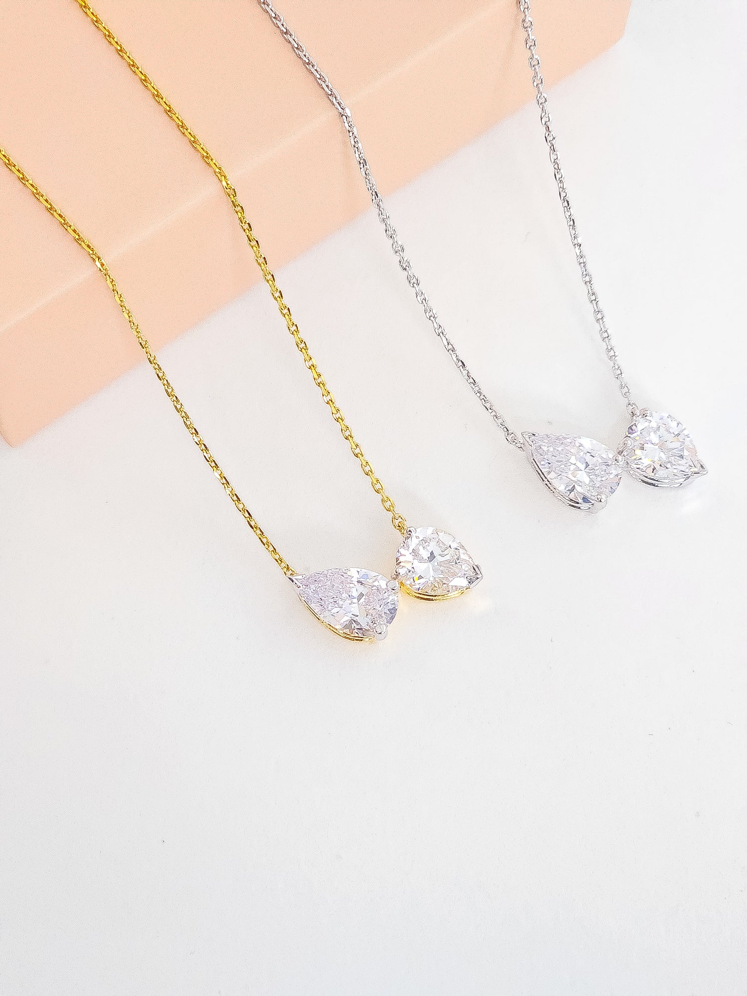 Duo Solitaire Pendant Silver