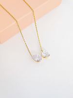 Duo Solitaire Pendant Silver