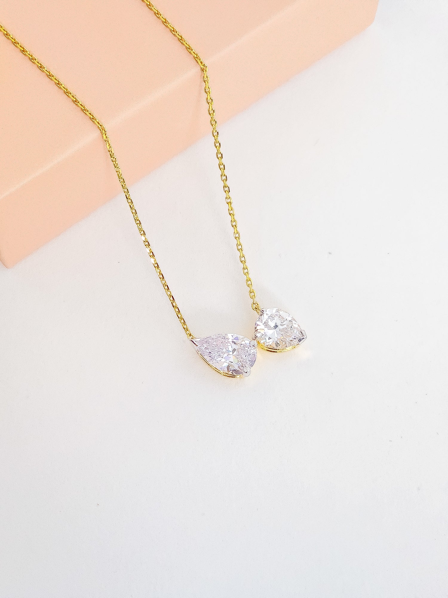 Duo Solitaire Pendant Gold